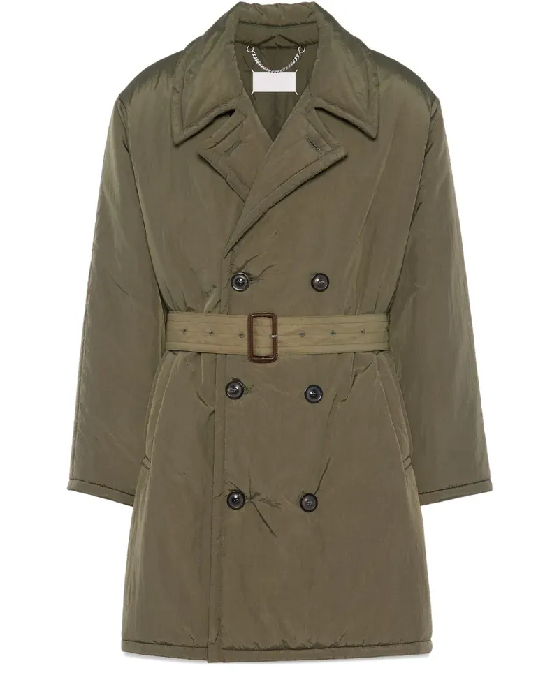Maison Margiela Doppelreihiger Mantel mit Gürtel - Grün Grün