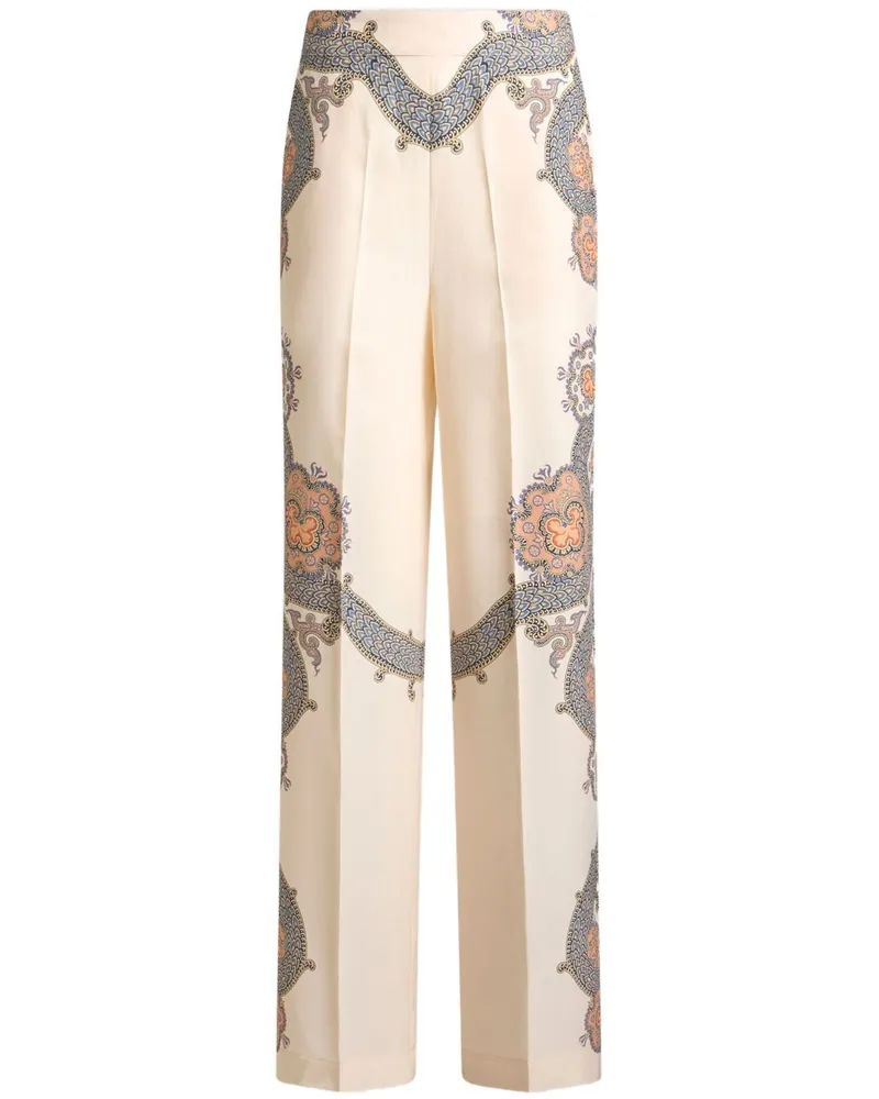 Etro Year of Snake Palazzohose aus Seide - Nude Nude
