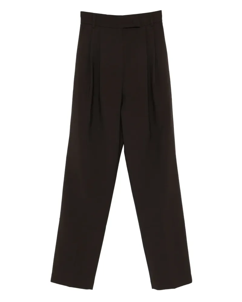 FRANKIE Shop Bea pleated straight trousers - Braun Braun