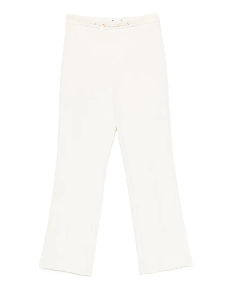 Elisabetta Franchi cropped logo-plaque trousers - Nude Nude