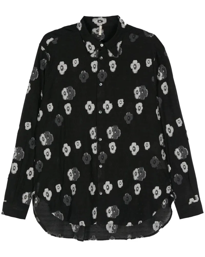 Sunflower Please Hemd mit Blumenmotiv - Schwarz Schwarz