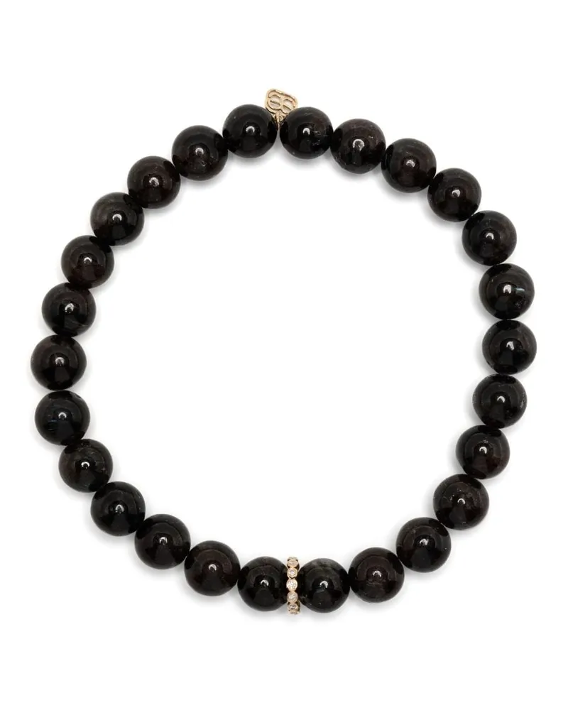 Sydney Evan Perlenarmband aus Hypersthen mit 14kt Gelbgolddetail - Schwarz Schwarz