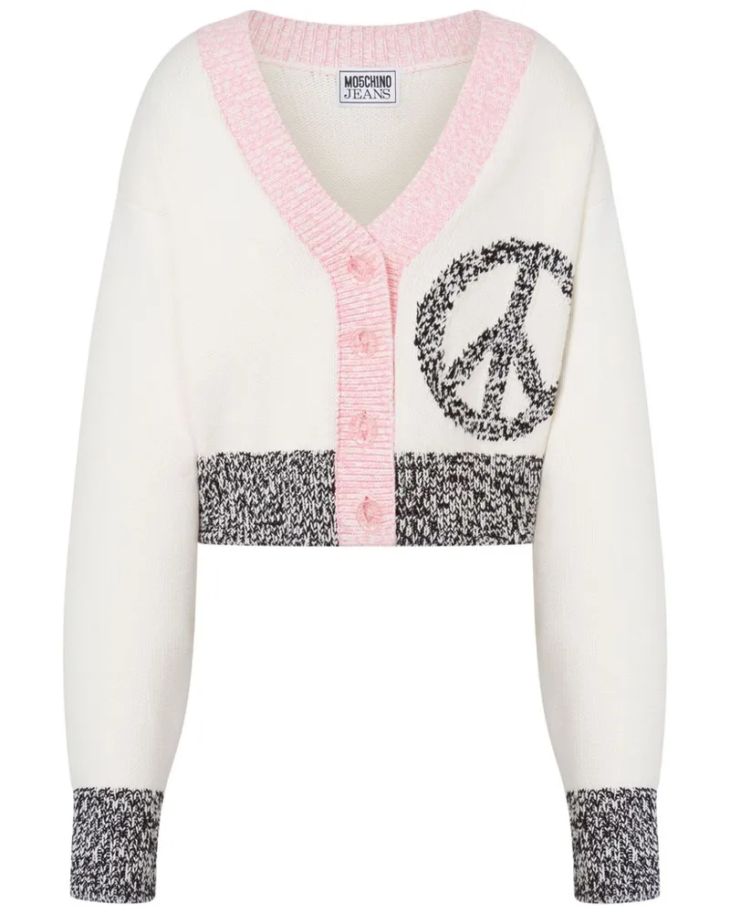 Moschino Cardigan mit V-Ausschnitt - Weiß Weiß