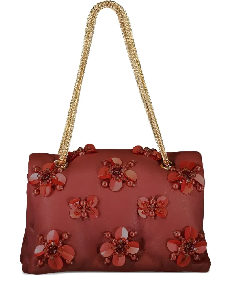 Giambattista Valli Schultertasche mit Blumenverzierung - Rot Rot
