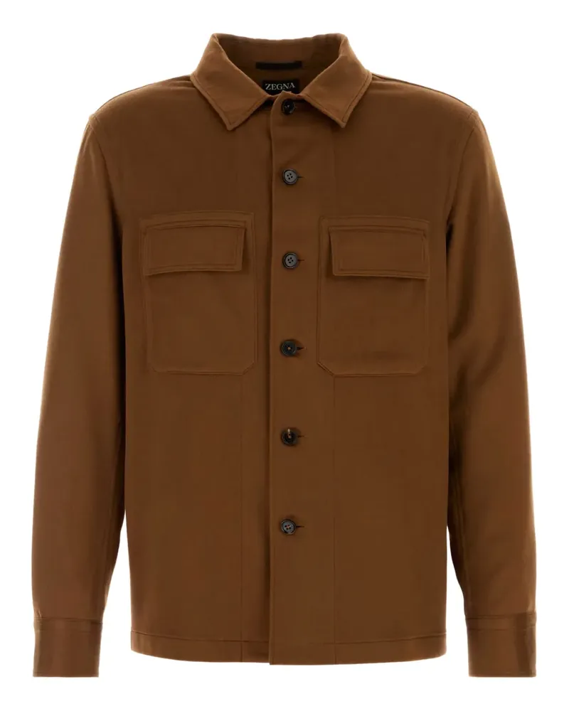 Ermenegildo Zegna Hemd mit Klappentasche - Braun Braun