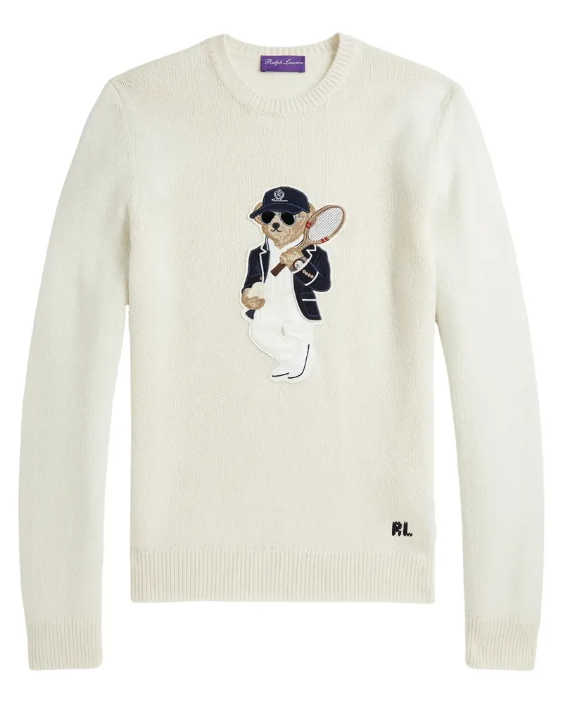 Ralph Lauren Pullover mit Polo Pony-Applikation - Weiß Weiß