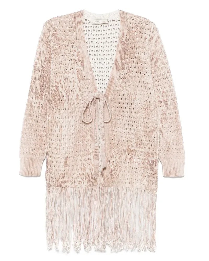 Blumarine Cardigan mit Lochstrickmuster - Nude Nude