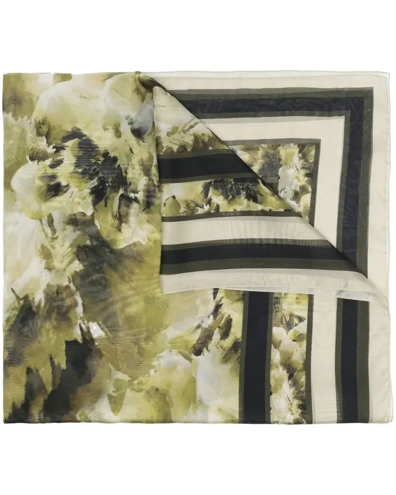 Alberta Ferretti Seidenschal mit Blumen-Print - Grün Grün