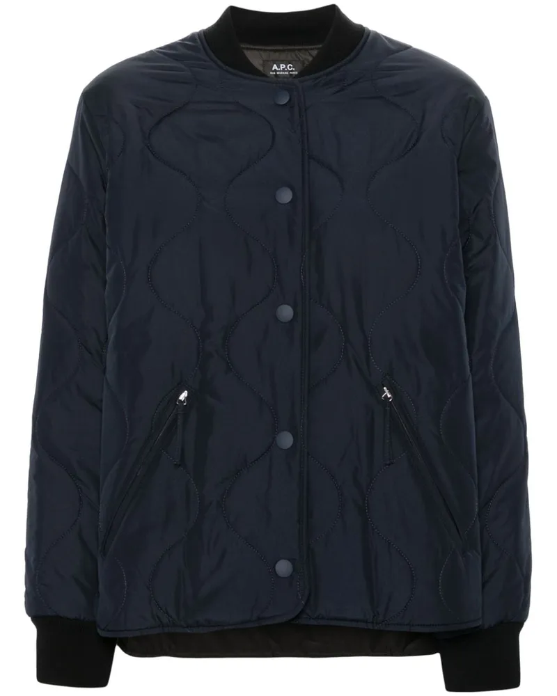 A.P.C. Gesteppte Bomberjacke Blau