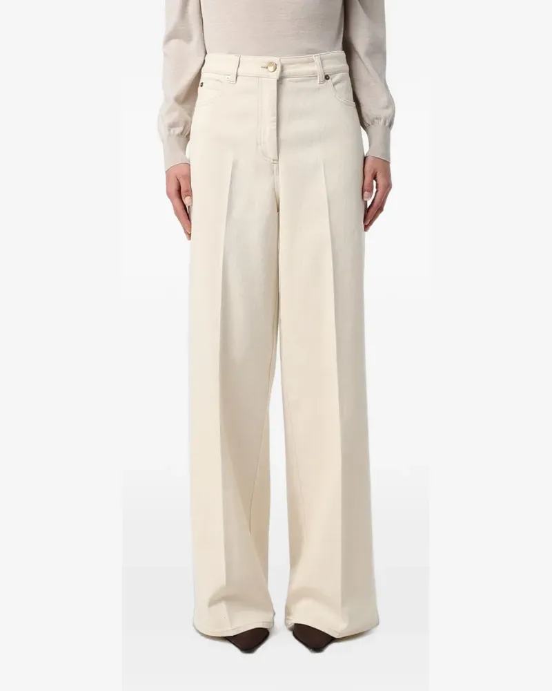AGNONA pressed-crease wide-leg jeans - Nude Nude