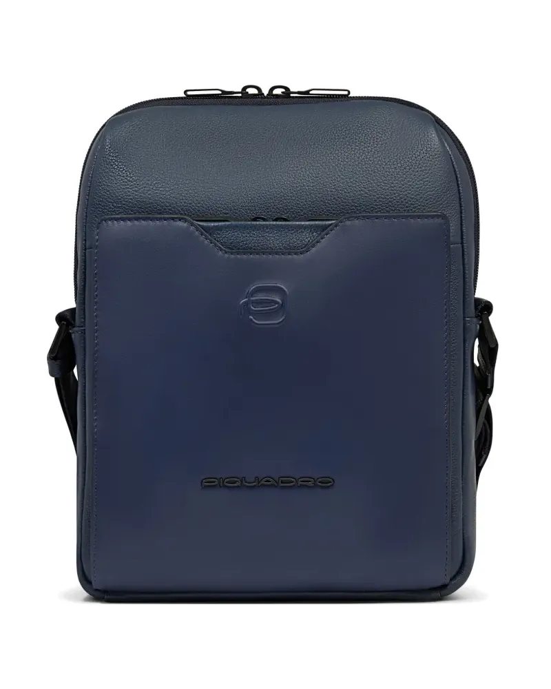 Piquadro Umhängetasche aus Leder - Blau Blau
