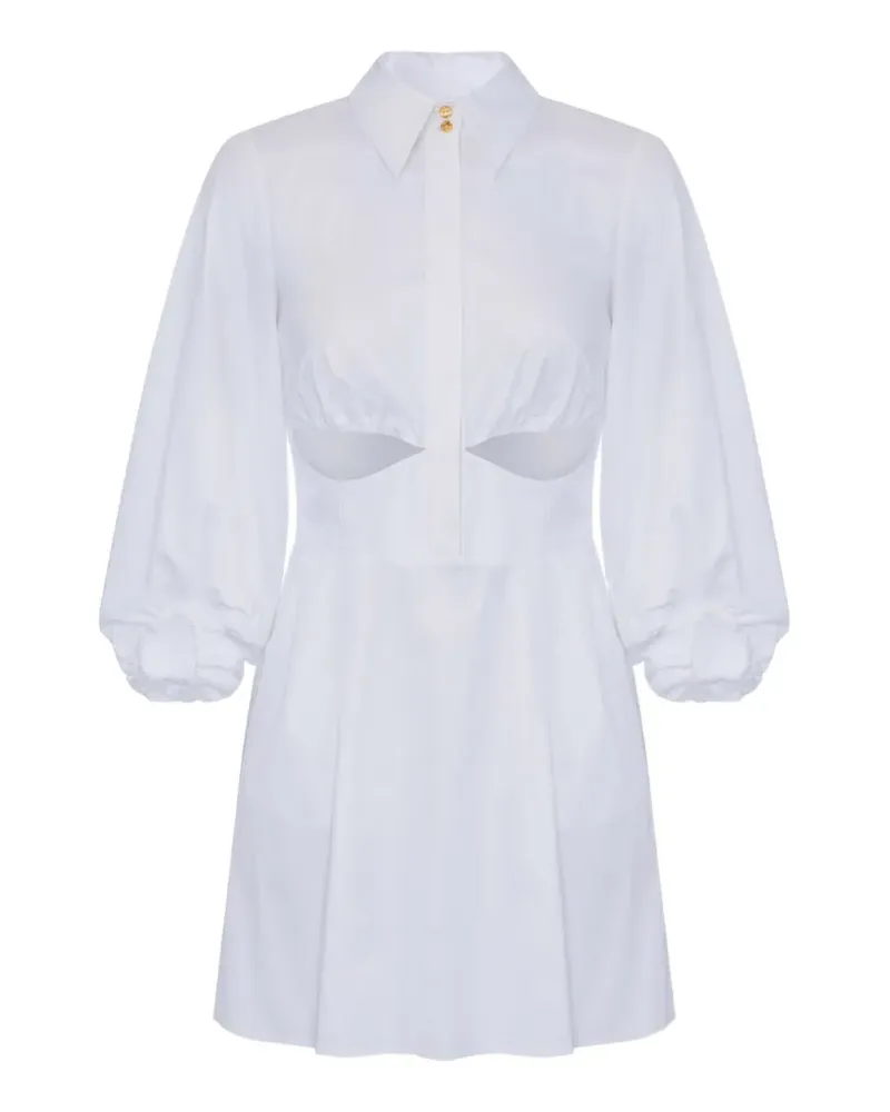 Elisabetta Franchi cut-out balloon sleeve dress - Weiß Weiß