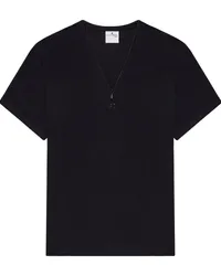 Courrèges Geripptes 90 T-Shirt Schwarz