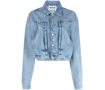 Klassische Cropped-Jeansjacke - Blau