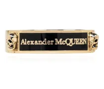Alexander McQueen Ring mit Totenkopf-Detail Gold