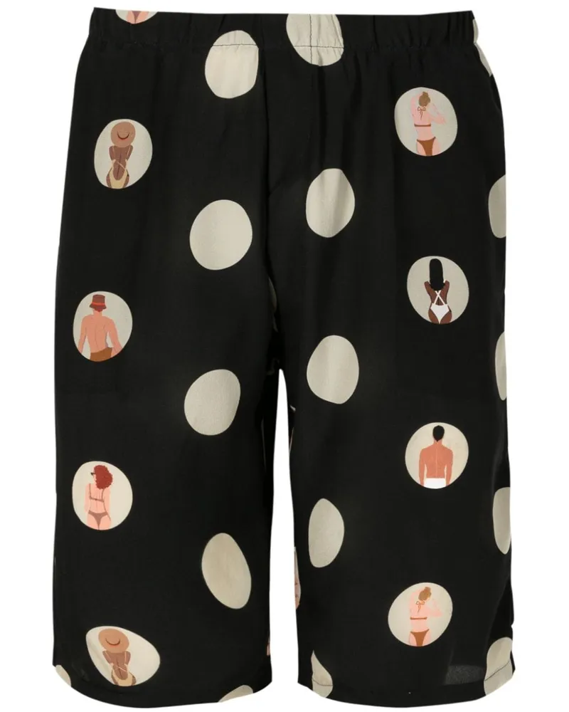 Amir Slama Segelshorts mit Polka Dots - Schwarz Schwarz