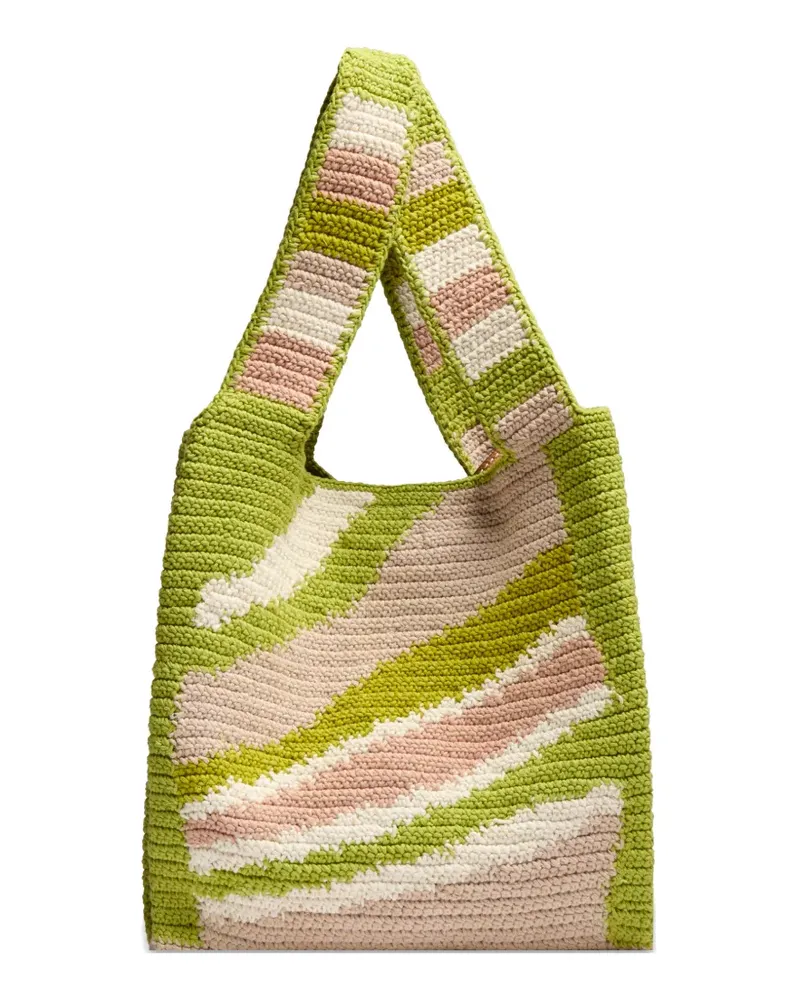Lancel medium Summer Mania striped heart-charm tote bag - Grün Grün