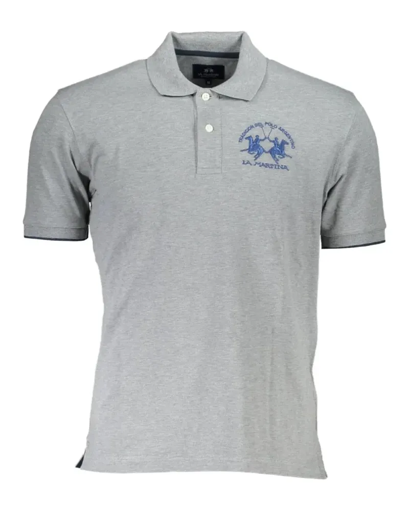 La Martina logo-embroidered polo shirt - Grau Grau