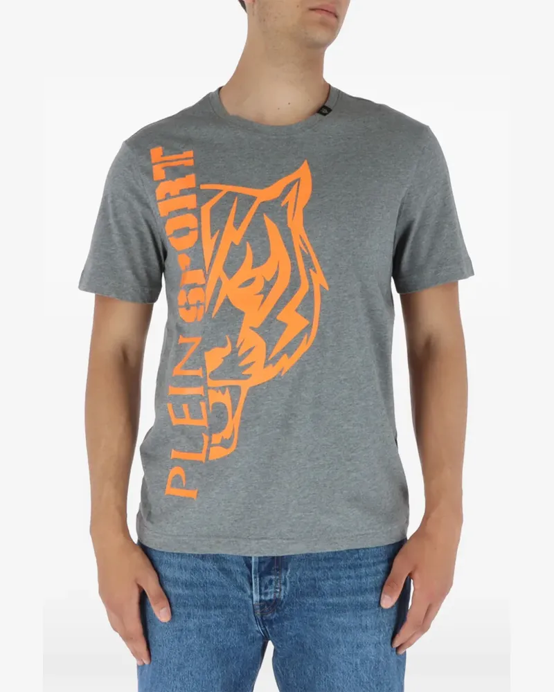 Philipp Plein T-Shirt mit Tigerkopf-Print - Grau Grau