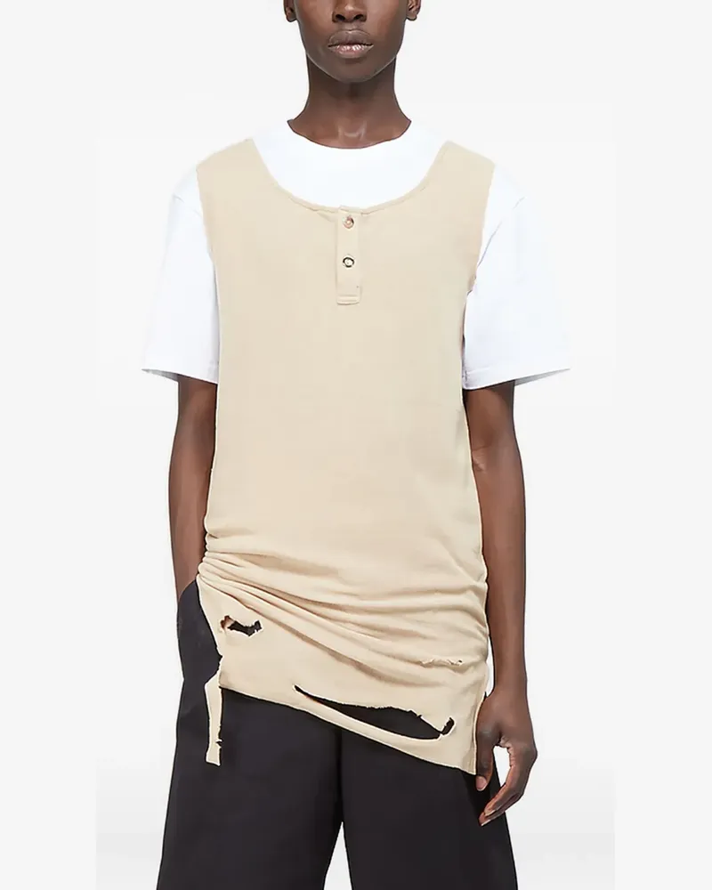 Youths In Balaclava distressed-finish vest - Nude Nude