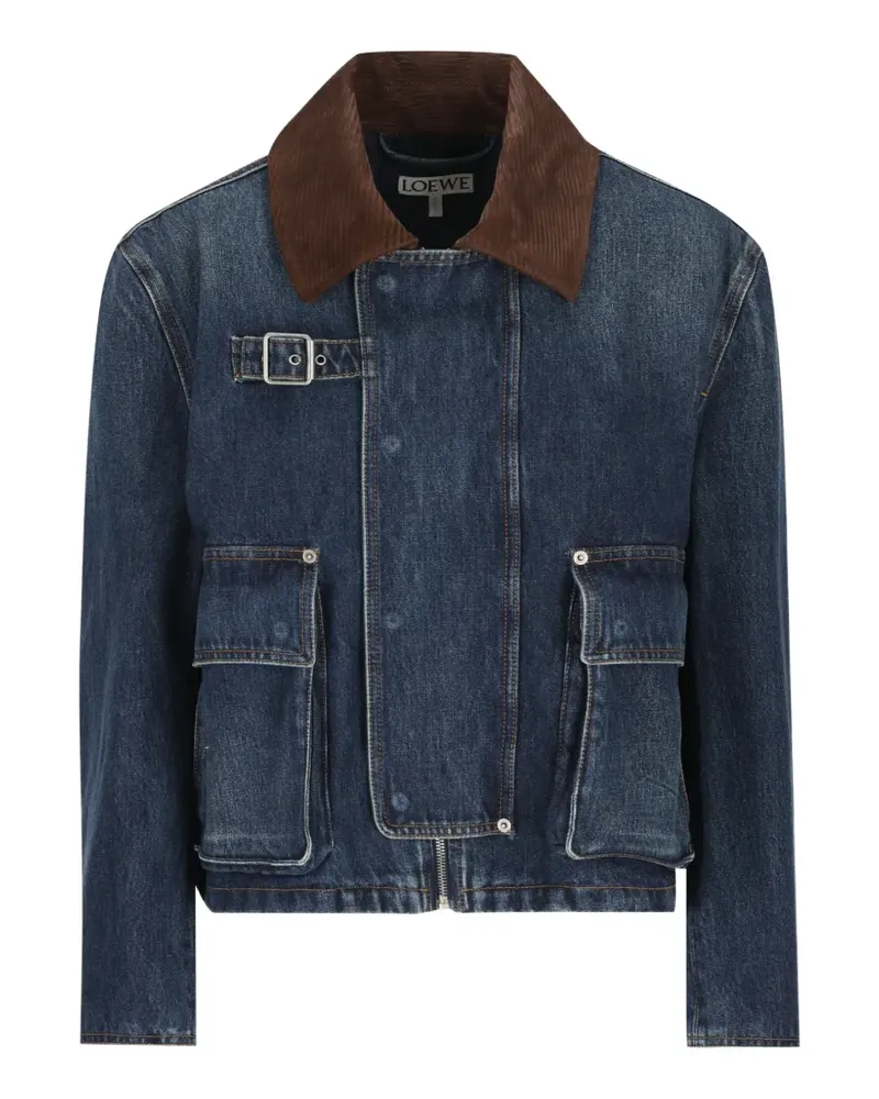 Loewe short parka in denim - Blau Blau
