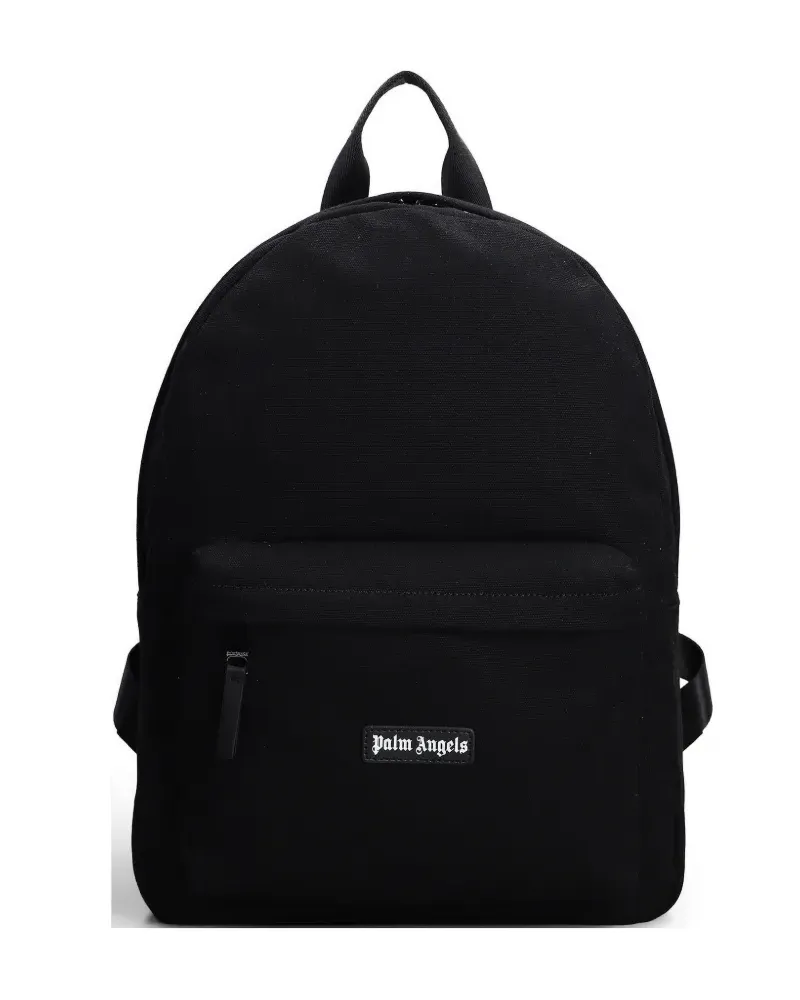 Palm Angels logo-patch backpack - Schwarz Schwarz