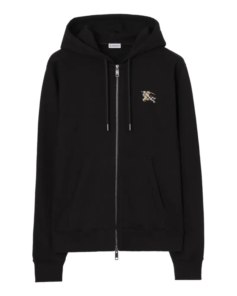 Burberry Check Knight Stamp Hoodie mit Reißverschluss - Schwarz Schwarz