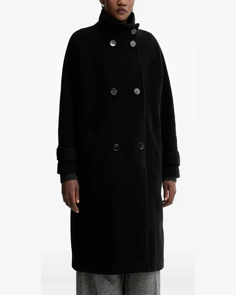 Sessùn wool blend double-breasted coat - Schwarz Schwarz