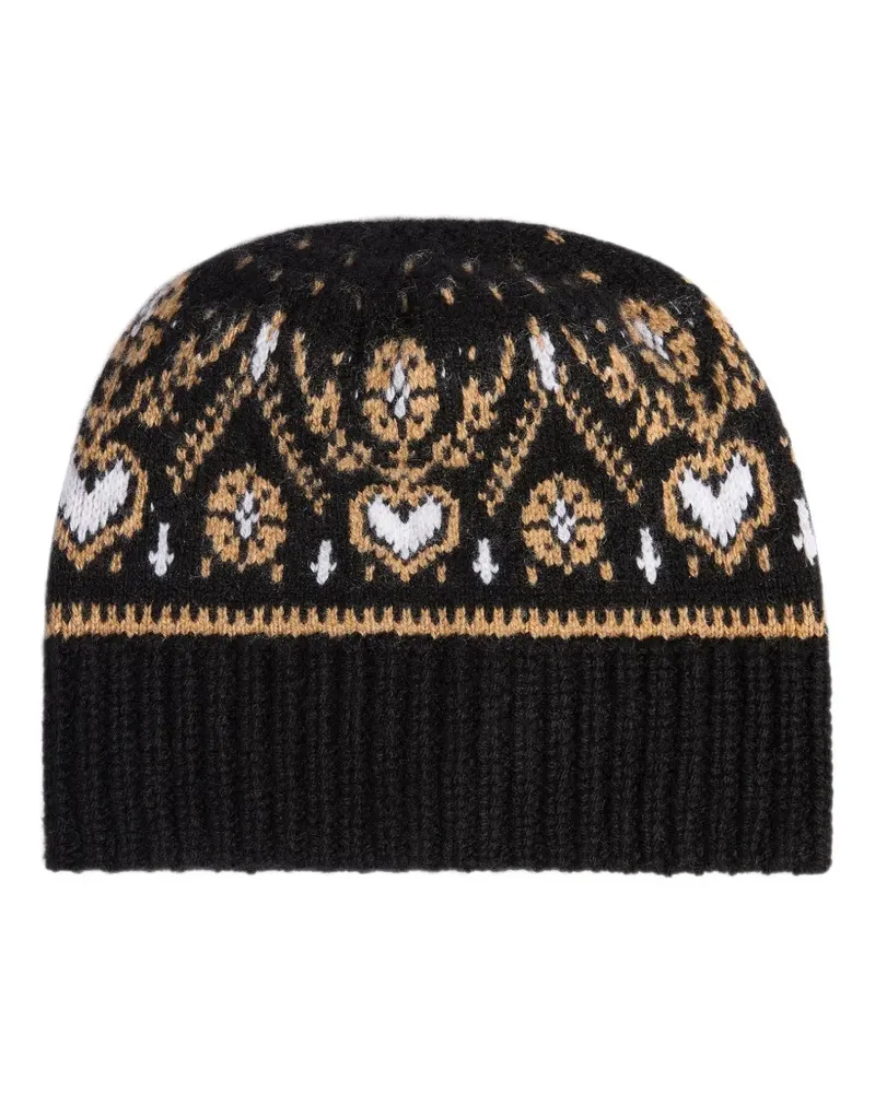 KHAITE Avers Beanie in Schwarz und Camel Multi Schwarz