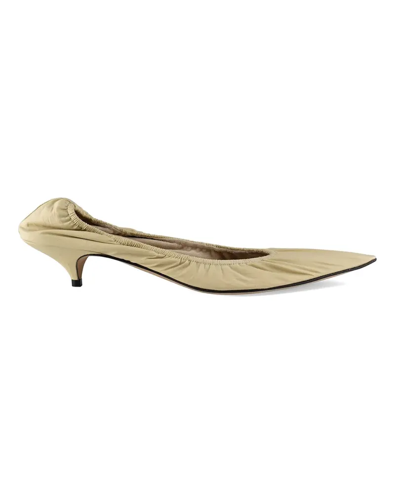 The Row Liisa elongated almond-toe mules - Nude Nude