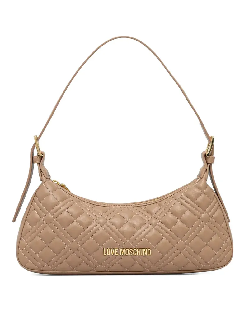 Moschino quilted-design logo-detail shoulder bag - Nude Nude