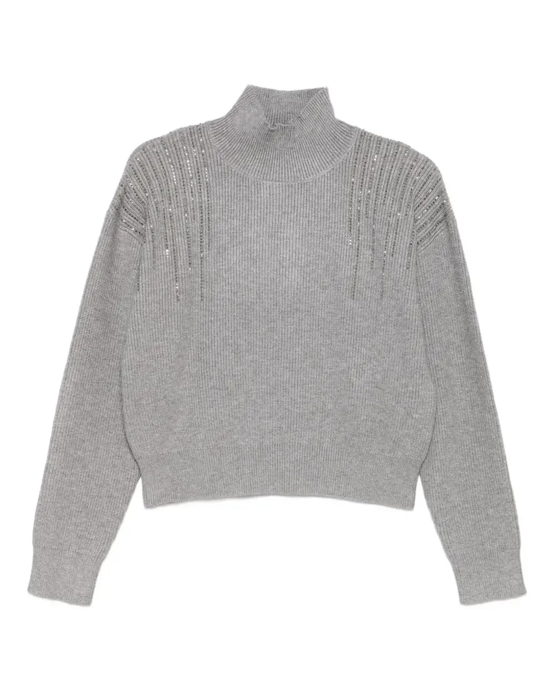 Seventy Pullover mit Strass - Grau Grau