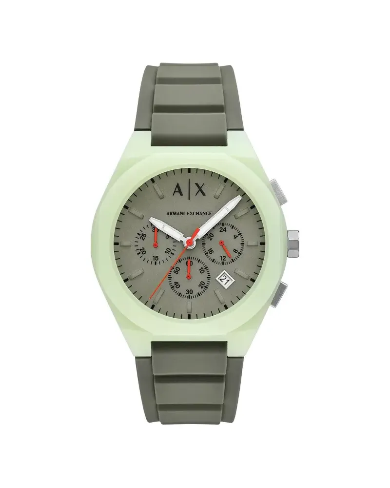 Armani Exchange Silicone Chronograph 44mm - Grün Grün