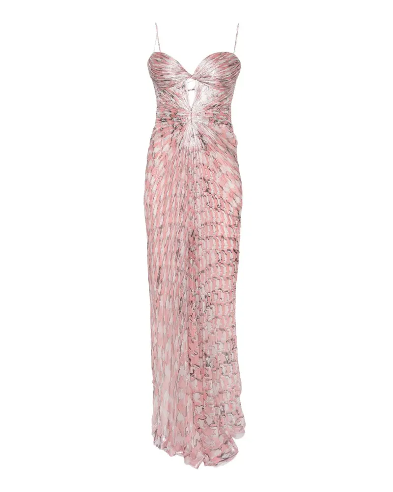 Maria Lucia Hohan Plissiertes Maxikleid mit Cut-Out - Rosa Rosa
