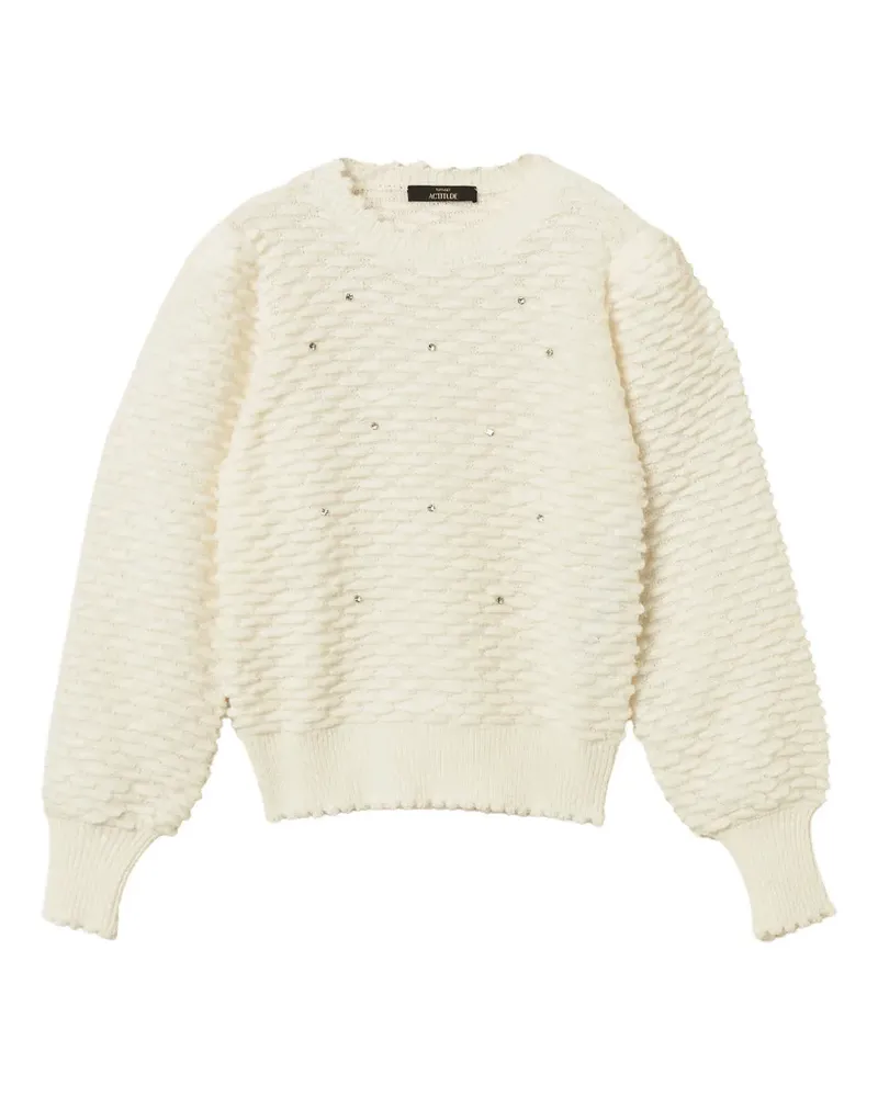Twin-Set recycled yarn jumper with embroidery - Nude Nude