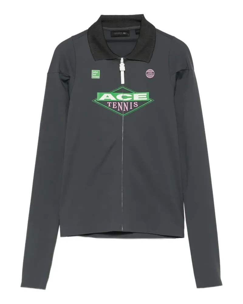 Lacoste graphic-print long-sleeve T-shirt - Grau Grau
