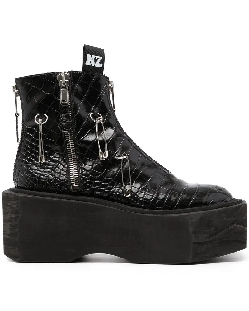 Natasha Zinko Plateau-Stiefel mit Ringen - Schwarz Schwarz