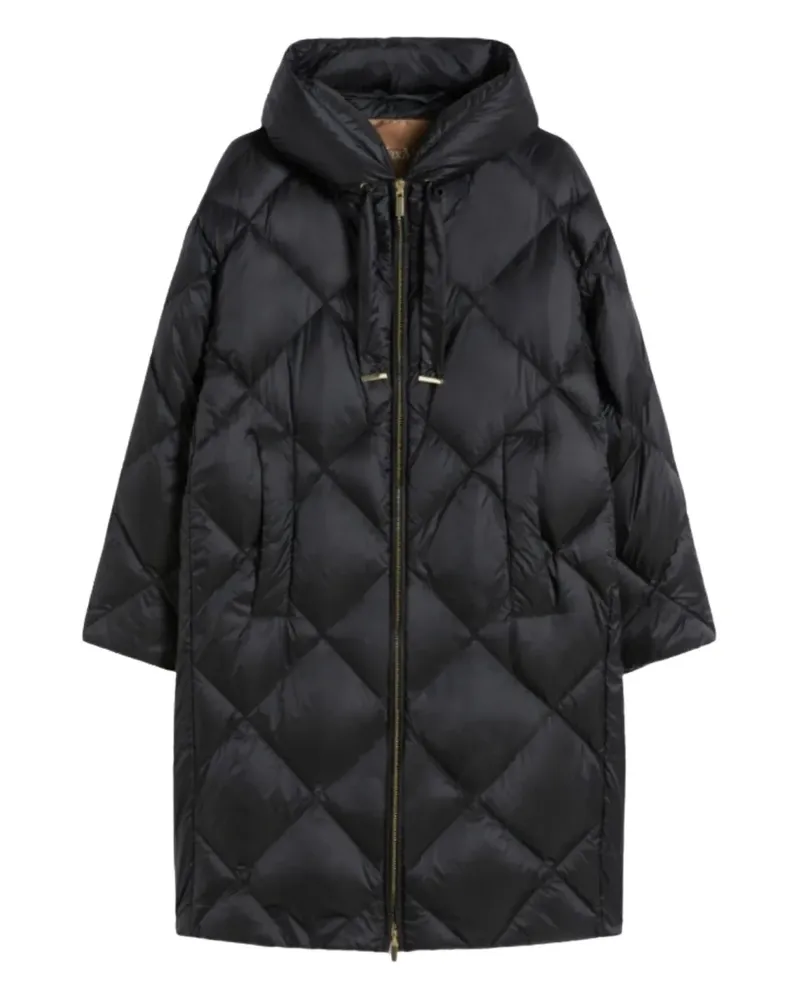 Max Mara Gesteppter Kapuzenmantel - Schwarz Schwarz
