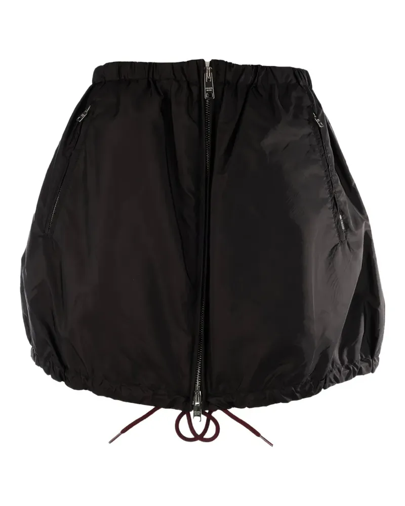 Prada mini zip-up bubble-hem skirt - Schwarz Schwarz
