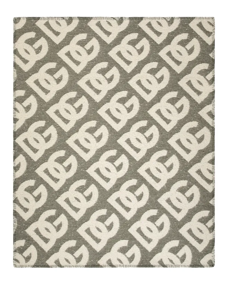 Dolce & Gabbana logo-pattern blanket - Grün Grün
