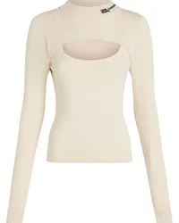 Karl Lagerfeld Gerippter Strickpullover im Layering-Look Nude