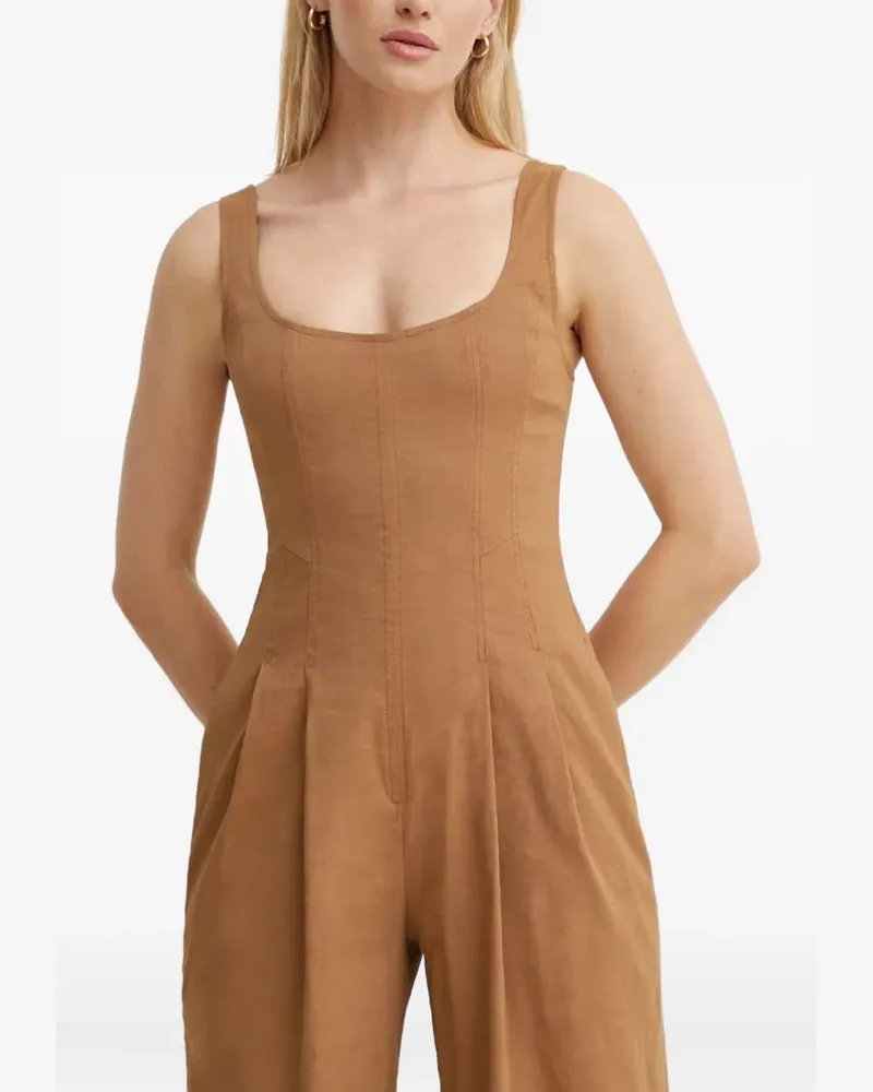 A.L.C. Jumpsuit mit U-Ausschnitt - Braun Braun