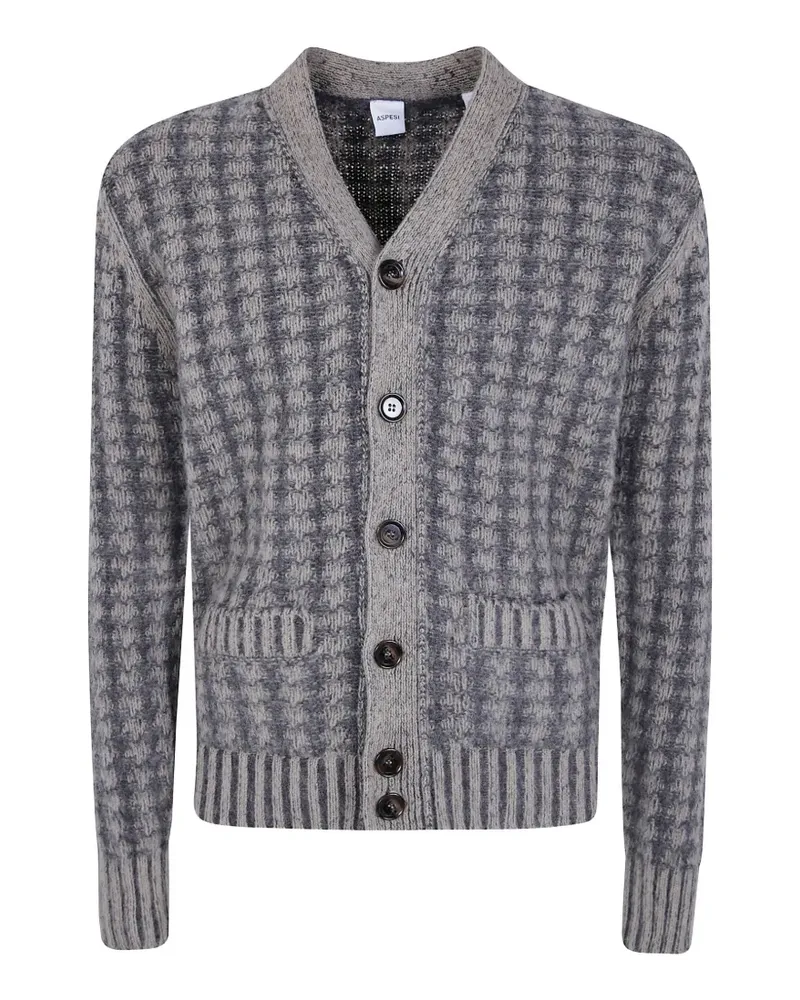 ASPESI waffle-knit wool cardigan - Grau Grau