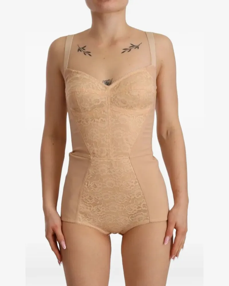 Dolce & Gabbana floral-lace bodysuit - Nude Nude