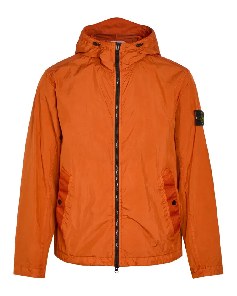 Stone Island logo-patch hooded jacket - Orange Orange