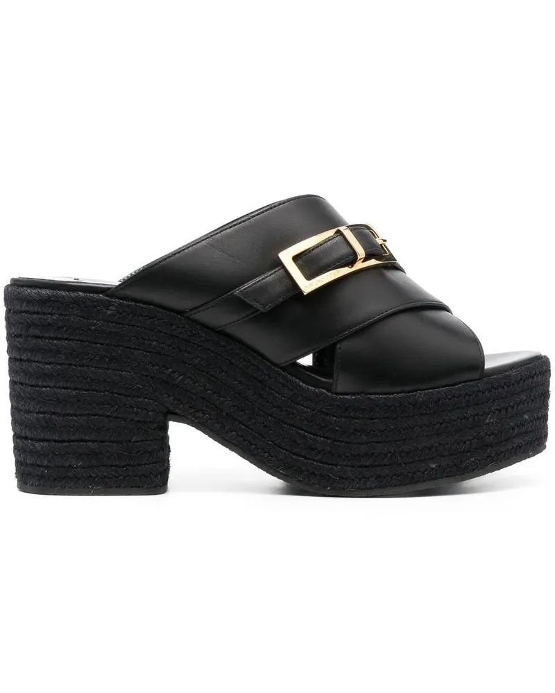 Sergio Rossi Nora Mules mit Blockabsatz 90mm - Schwarz Schwarz
