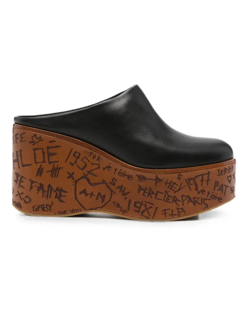 Chloé Maxime platform mules - Schwarz Schwarz