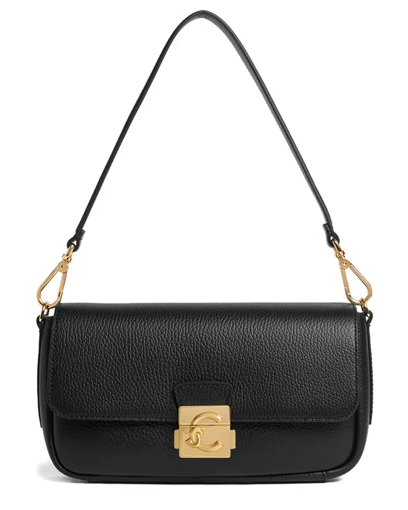 Coccinelle Mittelgroße C-Me Lock Schultertasche - Schwarz Schwarz