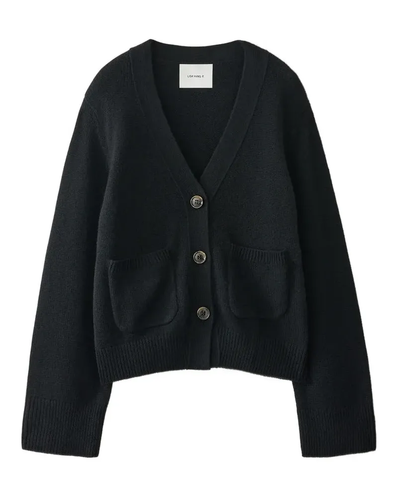 Lisa Yang Cardigan mit Tasche - Schwarz Schwarz