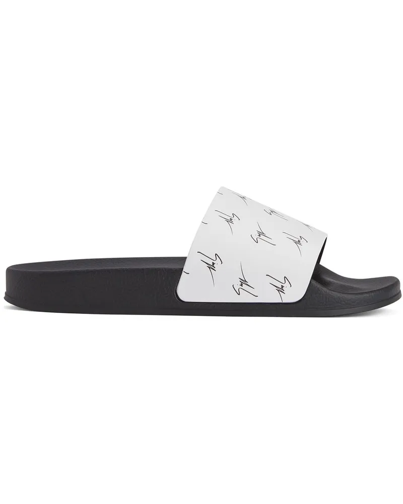 Giuseppe Zanotti Brett Pantoletten - Weiß Weiß